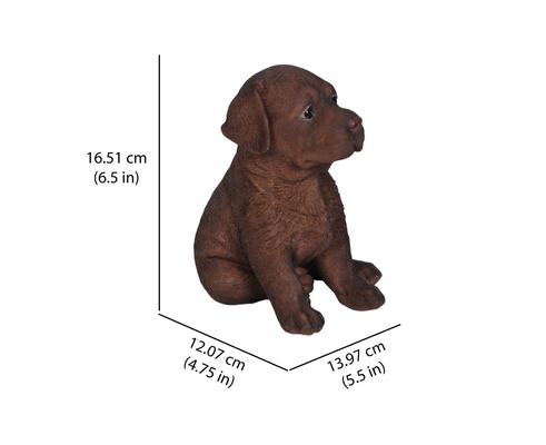 Show full view: Hi-Line Gift Chocolate Labrador Puppy Statue, 6.5-in slide 6 of 6
