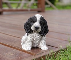 Hi-Line Gift Black & White Cocker Spaniel Statue, Black & White, 5.83-in