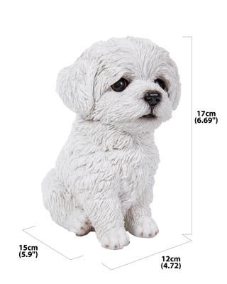 Show full view: Hi-Line Gift Maltese Puppy Statue, 6.75-in slide 6 of 7