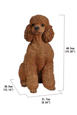 Show full view: Hi-Line Gift Brown Sitting Poodle Statue, 19.09-in slide 8 of 8