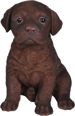 Show full view: Hi-Line Gift Chocolate Labrador Puppy Statue, 6.5-in slide 2 of 6