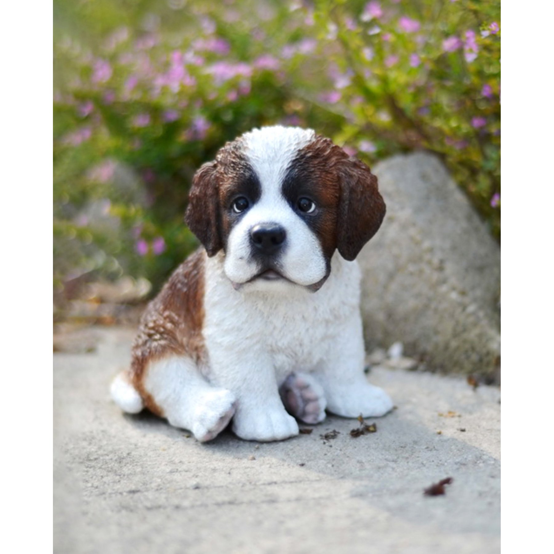 Hi-Line Gift Saint Bernard Puppy Statue, 6.75-in