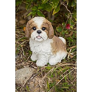 Hi-Line Gift Shih Tzu Sitting Statue, 10.63-in