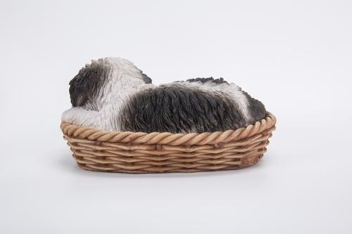 Show full view: Hi-Line Gift Wicker Basket Shih Tzu Puppy Statue, 6-in slide 7 of 8