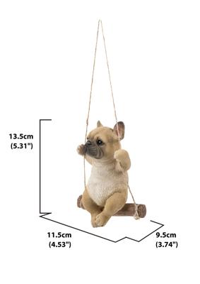 Show full view: Hi-Line Gift French Bulldog On Swing Statue, 5.31-in slide 6 of 6