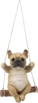 Show full view: Hi-Line Gift French Bulldog On Swing Statue, 5.31-in slide 2 of 6