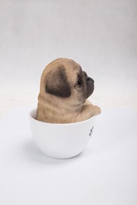 Show full view: Hi-Line Gift Teacup Pug Puppy Statue, 5.75-in slide 6 of 7