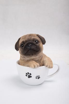Show full view: Hi-Line Gift Teacup Pug Puppy Statue, 5.75-in slide 2 of 7