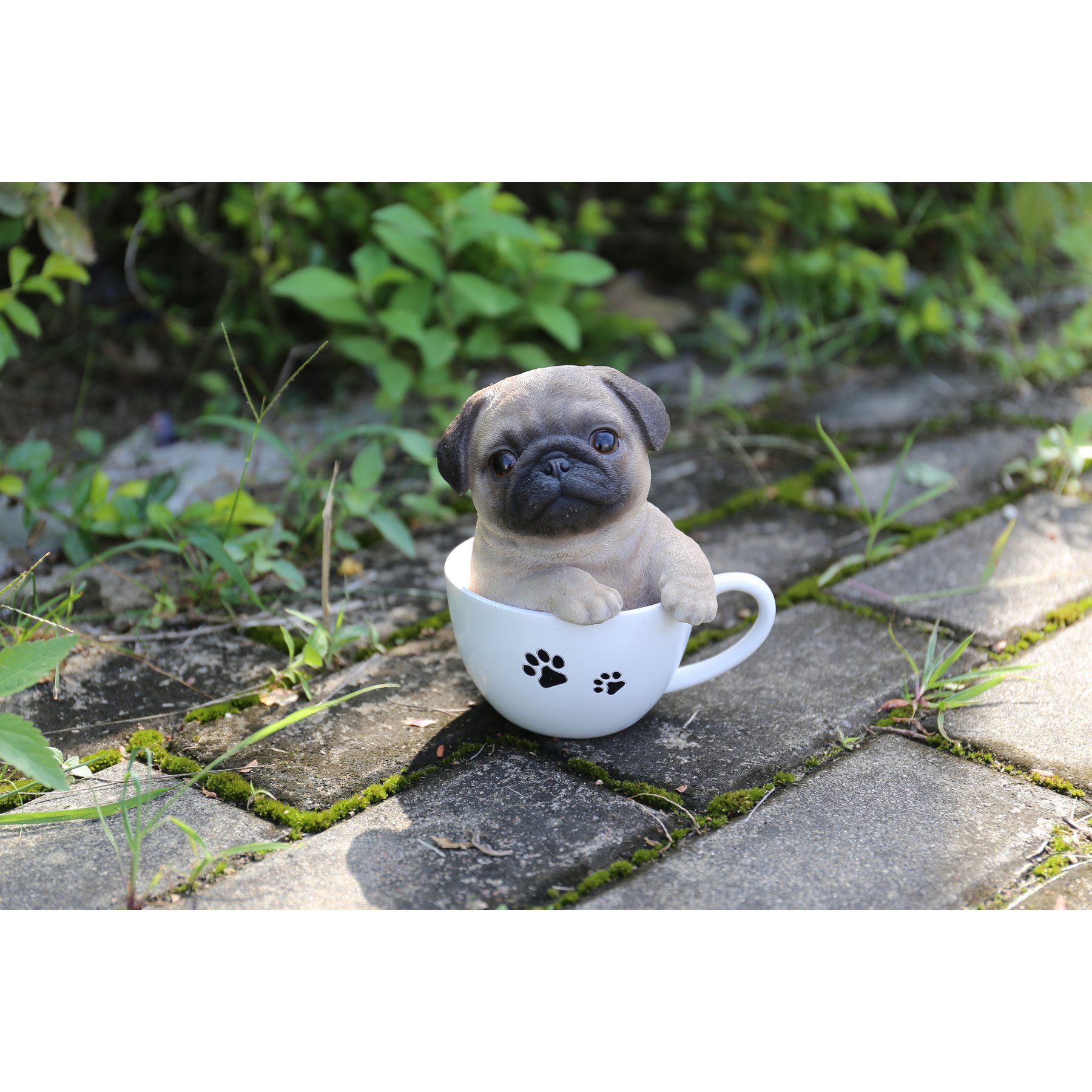 Hi-Line Gift Teacup Pug Puppy Statue, 5.75-in