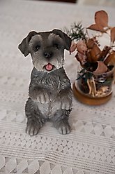 Hi-Line Gift Sitting Miniature Schnauzer Statue, 7.87-in