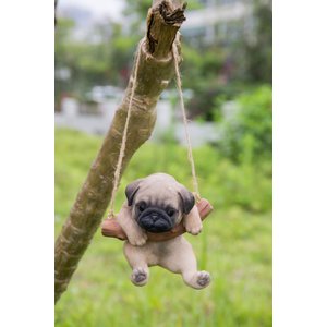 Hi-Line Gift Hanging Pug Puppy Statue, 4.5-in