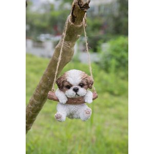Hi-Line Gift Hanging Shih Tzu Puppy Statue, 5.5-in