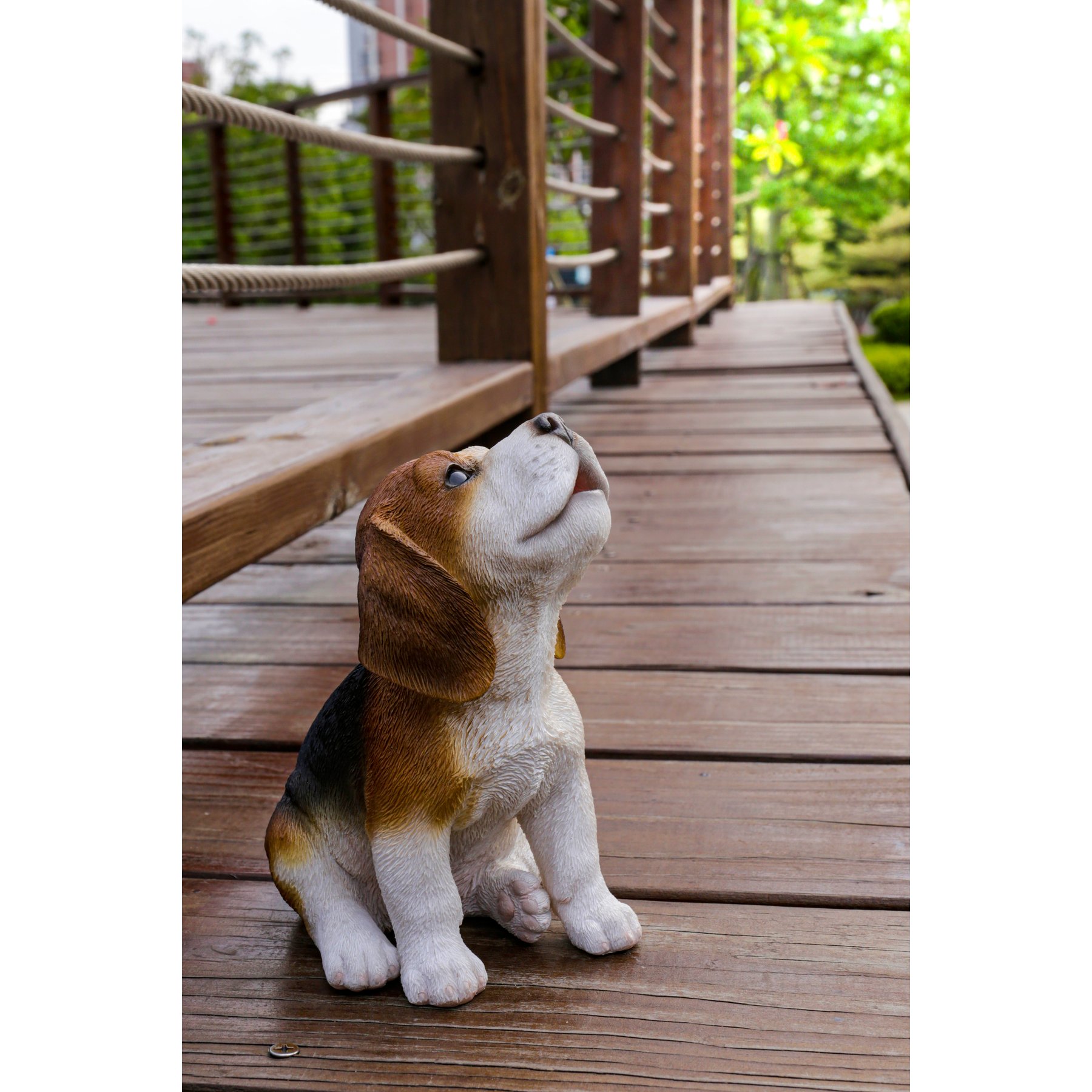 Hi-Line Gift Beagle Puppy Howling Statue, 6.57-in