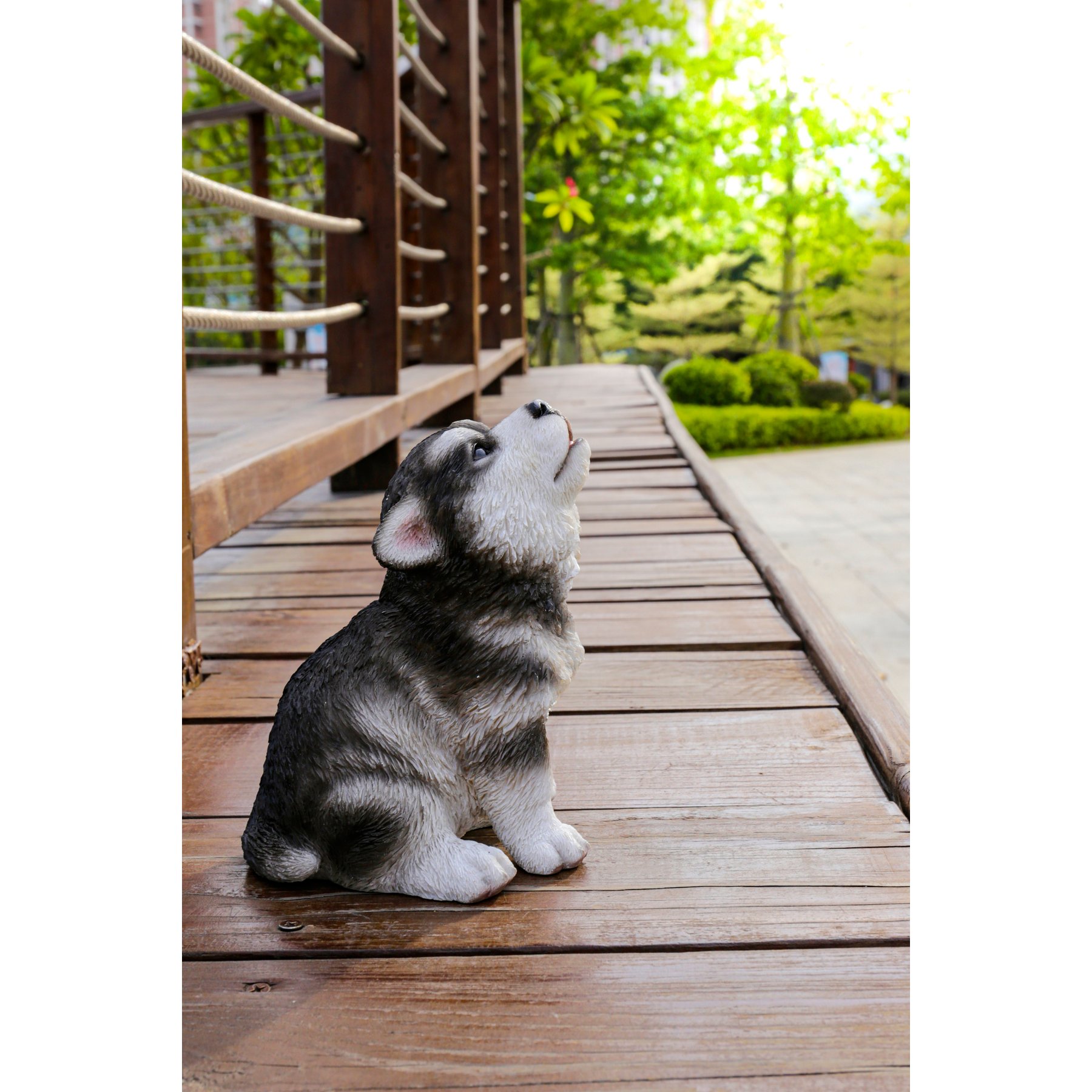 Hi-Line Gift Alaskan Malamute Puppy Howling Statue, 6.69-in