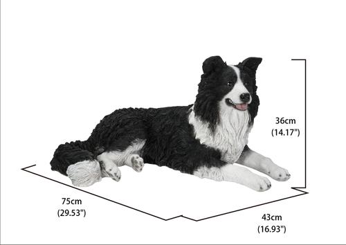 Show full view: Hi-Line Gift Lying Down Border Collie Statue, 14.17-in slide 7 of 8