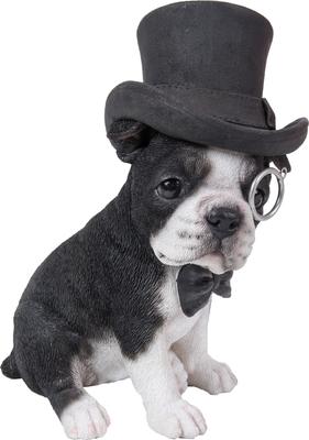 Show full view: Hi-Line Gift Boston Terrier Statue with Top Hat, Spectacle, & Bow Tie, 8-in slide 4 of 6