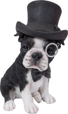 Show full view: Hi-Line Gift Boston Terrier Statue with Top Hat, Spectacle, & Bow Tie, 8-in slide 2 of 6
