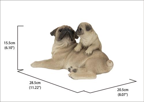 Show full view: Hi-Line Gift Mother & Baby Pugs Statue, 6.1-in slide 7 of 8