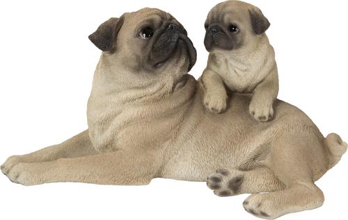 Show full view: Hi-Line Gift Mother & Baby Pugs Statue, 6.1-in slide 2 of 8