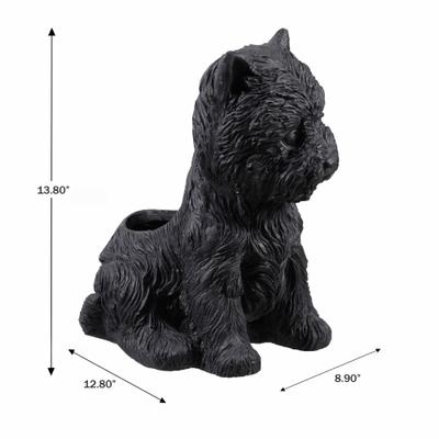 Show full view: Hi-Line Gift White Terrier Flower Planter, Gray, 13.8-in slide 8 of 9