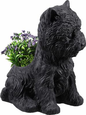 Show full view: Hi-Line Gift White Terrier Flower Planter, Gray, 13.8-in slide 9 of 9