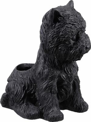 Show full view: Hi-Line Gift White Terrier Flower Planter, Gray, 13.8-in slide 3 of 9