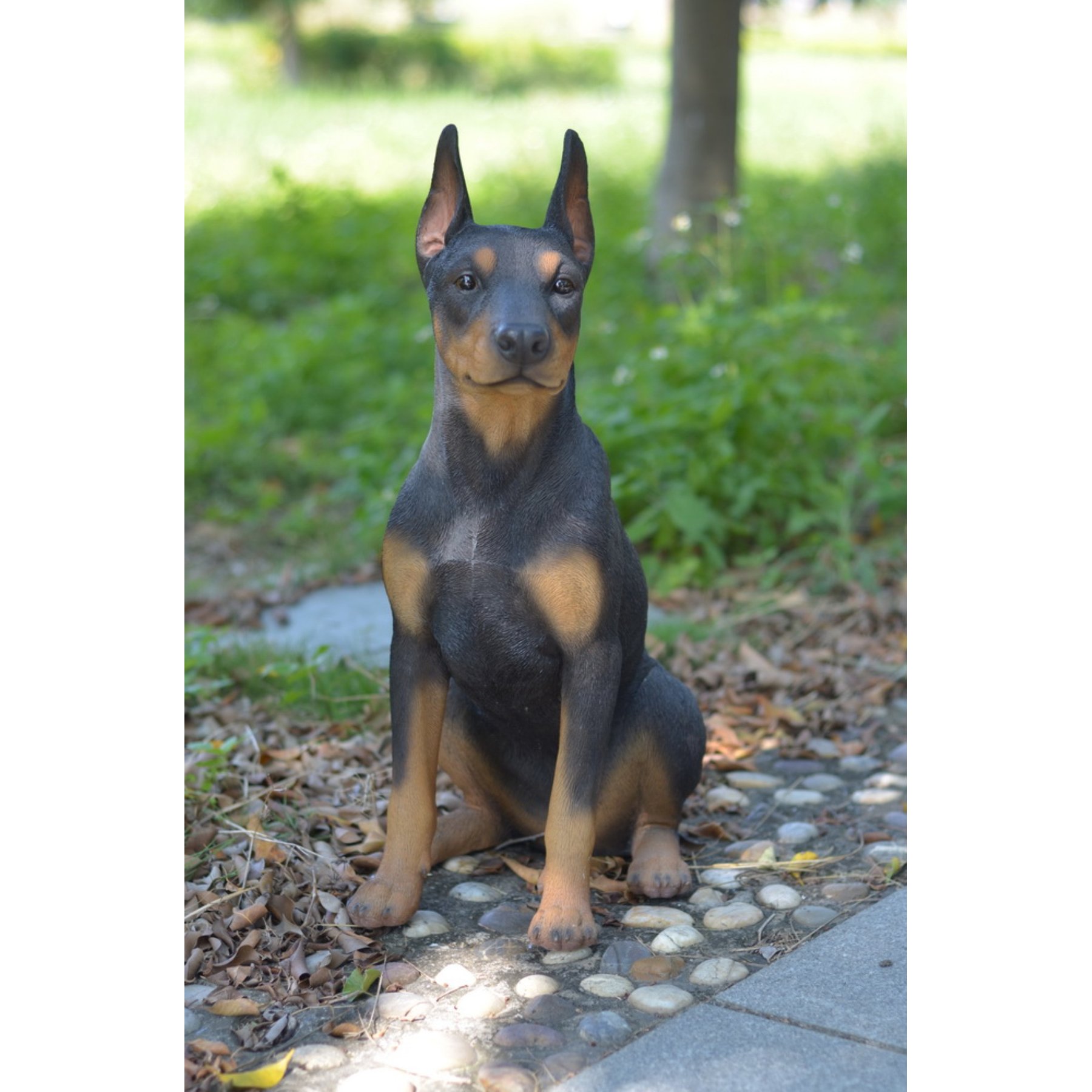 Hi-Line Gift Sitting Doberman Pinscher Statue, 24-in