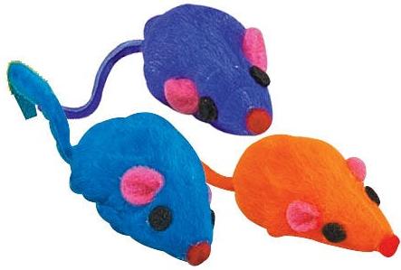 Show full view: Zanies Cheese Wedge 60 Mice Display Box Cat Toy, Rainbow slide 2 of 2