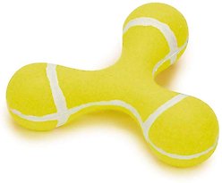 Zanies Triple Knob Tennis Ball Dog Chew Toy, Yellow, 6.75-in