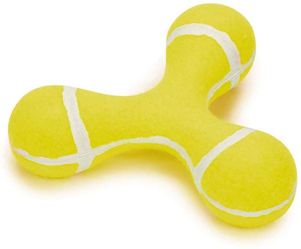 Show full view: Zanies Triple Knob Tennis Ball Dog Chew Toy, Yellow, 6.75-in slide 1 of 2