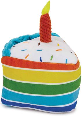 Show full view: Zanies Rainbow Birthday Cake Squeaky Dog Chew Toy slide 3 of 3