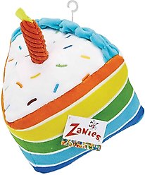 Zanies Rainbow Birthday Cake Squeaky Dog Chew Toy