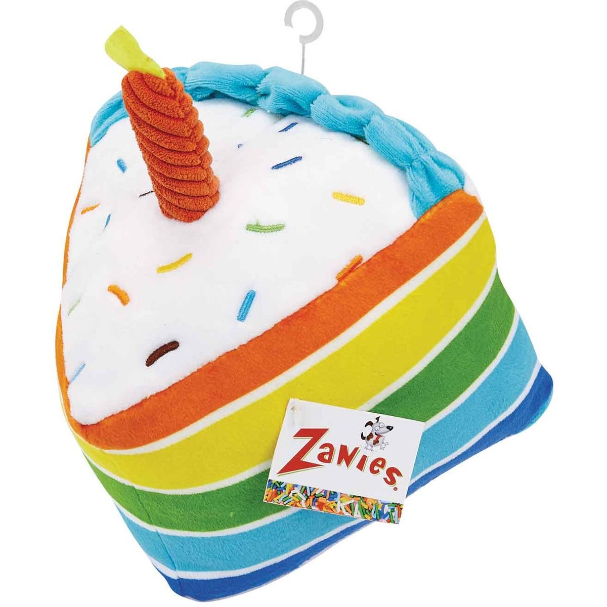 Zanies Rainbow Birthday Cake Squeaky Dog Chew Toy