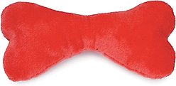 Zanies Mega Color Plush Bone Squeaky Dog Chew Toy, Red, 16.5-in