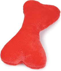 Zanies Mega Color Plush Bone Squeaky Dog Chew Toy, Red, 16.5-in slide 2 of 2