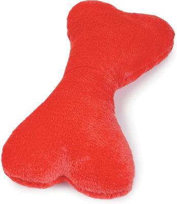 Show full view: Zanies Mega Color Plush Bone Squeaky Dog Chew Toy, Red, 16.5-in slide 2 of 2