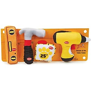 Zanies Fetch & Fix Tool Squeaky Dog Chew Toy, 4 count