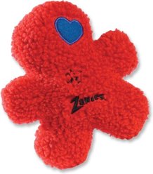 Zanies Embroidered Berber Boy Squeaky Dog Chew Toy, 8.5-in, Red