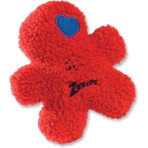 Zanies Embroidered Berber Boy Squeaky Dog Chew Toy, 8.5-in, Red