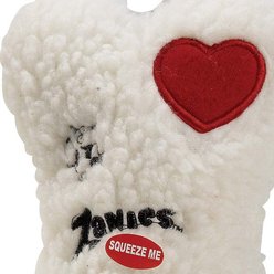 Zanies Embroidered Berber Bone Squeaky Dog Chew Toy, 8-in, White slide 2 of 2