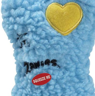 Show full view: Zanies Embroidered Berber Bone Squeaky Dog Chew Toy, 8-in, Blue slide 2 of 2
