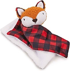 Zanies Buffalo Check Fox Puppy Blanket Squeaky Dog Chew Toy slide 2 of 5