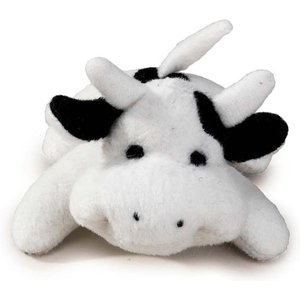 Zanies Bitty Buddy Moo Squeaky Dog Chew Toy, 3-in