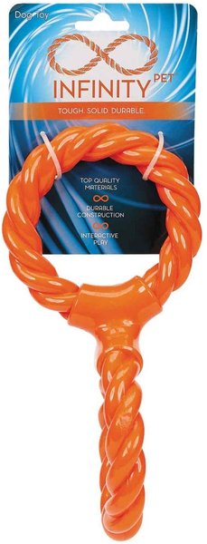 Show full view: Infinity TPR/Rope Double Ring Twist Tug Dog Tug Toy, Orange slide 2 of 2