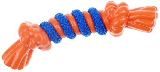 Show full view: Infinity TPR/Rope Bone Sm Dog Tug Toy, Orange slide 1 of 2