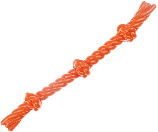 Show full view: Infinity TPR 3-Knot TPR Rope Dog Tug Toy, Orange slide 1 of 3