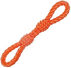 Infinity TPR Double Fist Tug Dog Chew Toy, Orange