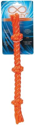Show full view: Infinity TPR 3-Knot TPR Rope Dog Tug Toy, Orange slide 2 of 3