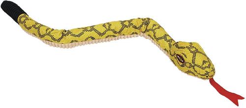 Show full view: Griggles Rattler Snake Squeaky Plush Dog Toy, Yellow, 26-in slide 2 of 3