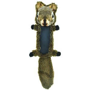 FurRealz Flattie Ballistic Belly Squirrel Dog Chew Toy, 18-in